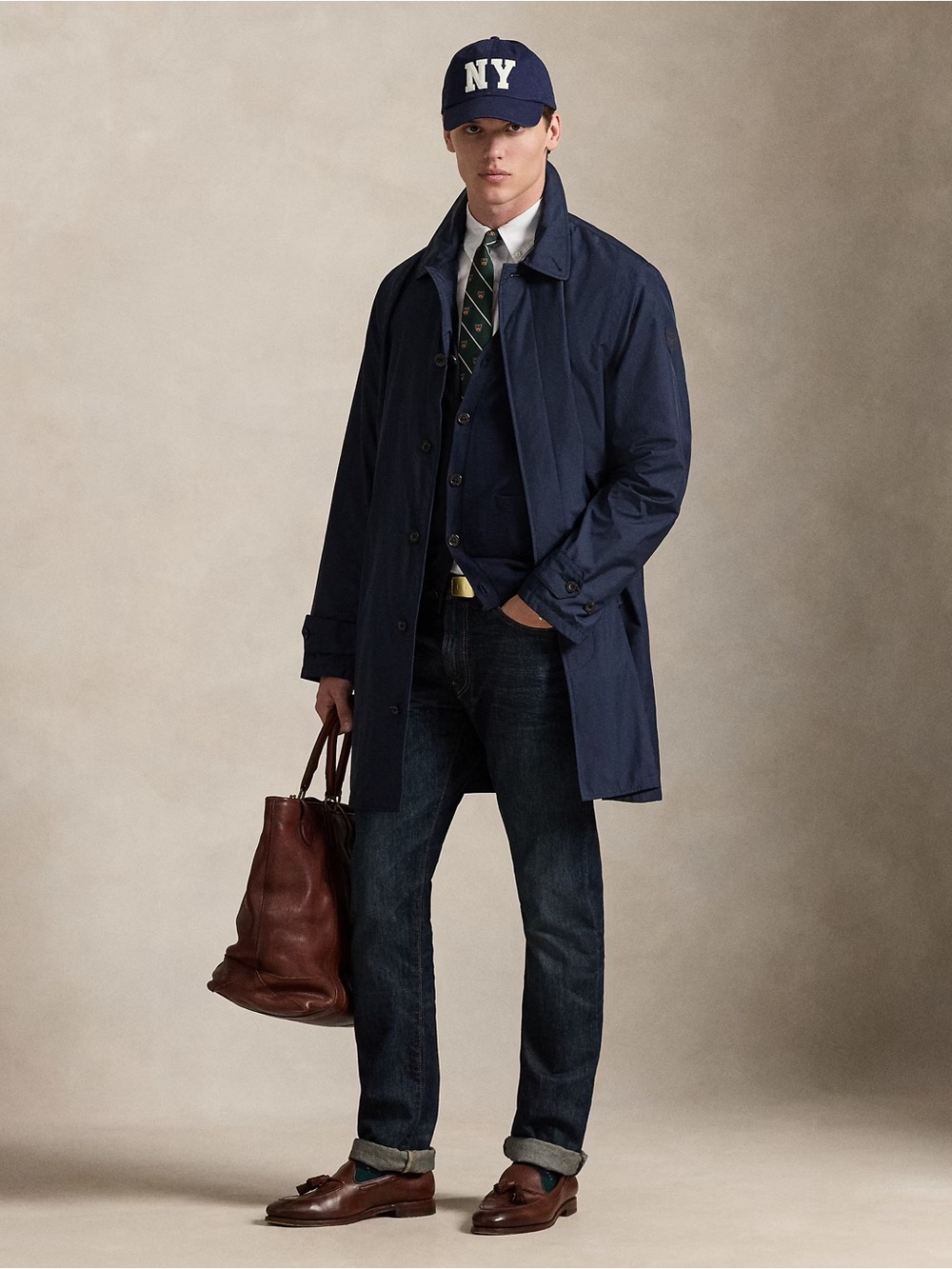 NEW Polo Ralph Lauren Menโs Southland Packable Walking Coat XL Trench Navy Blue